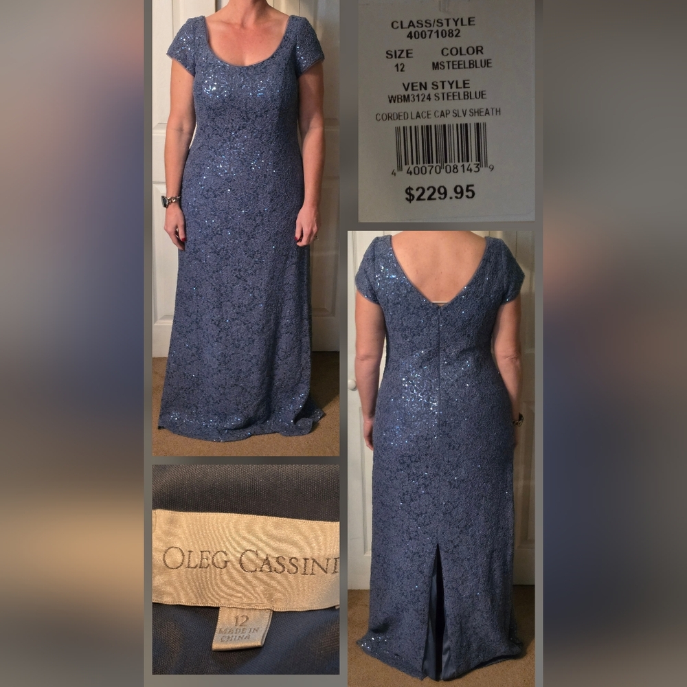Elegant Blue Lace Dress